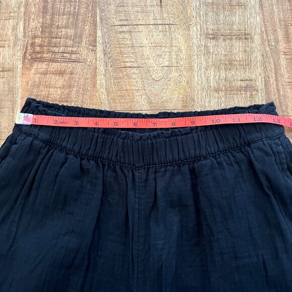 Old Navy Crinkle Gauze High Rise Wide Leg Pull-On Ankle Pants Small Black Cotton - Picture 9 of 12